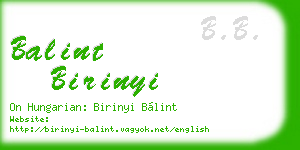 balint birinyi business card